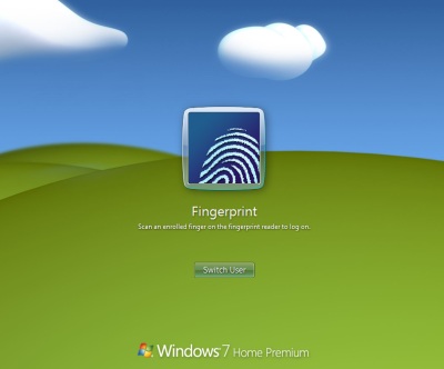 Windows 7 Fingerprint Logon Screen Snapshot